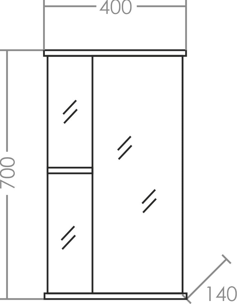 Схема зеркало-шкаф СанТа Ника 40 фацет R 101081