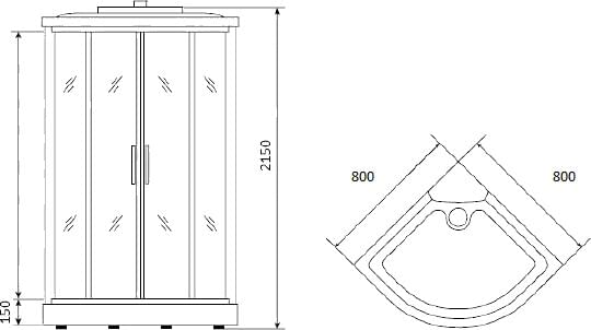Схема душевая кабина Bolu Sektors BL-80n + средство