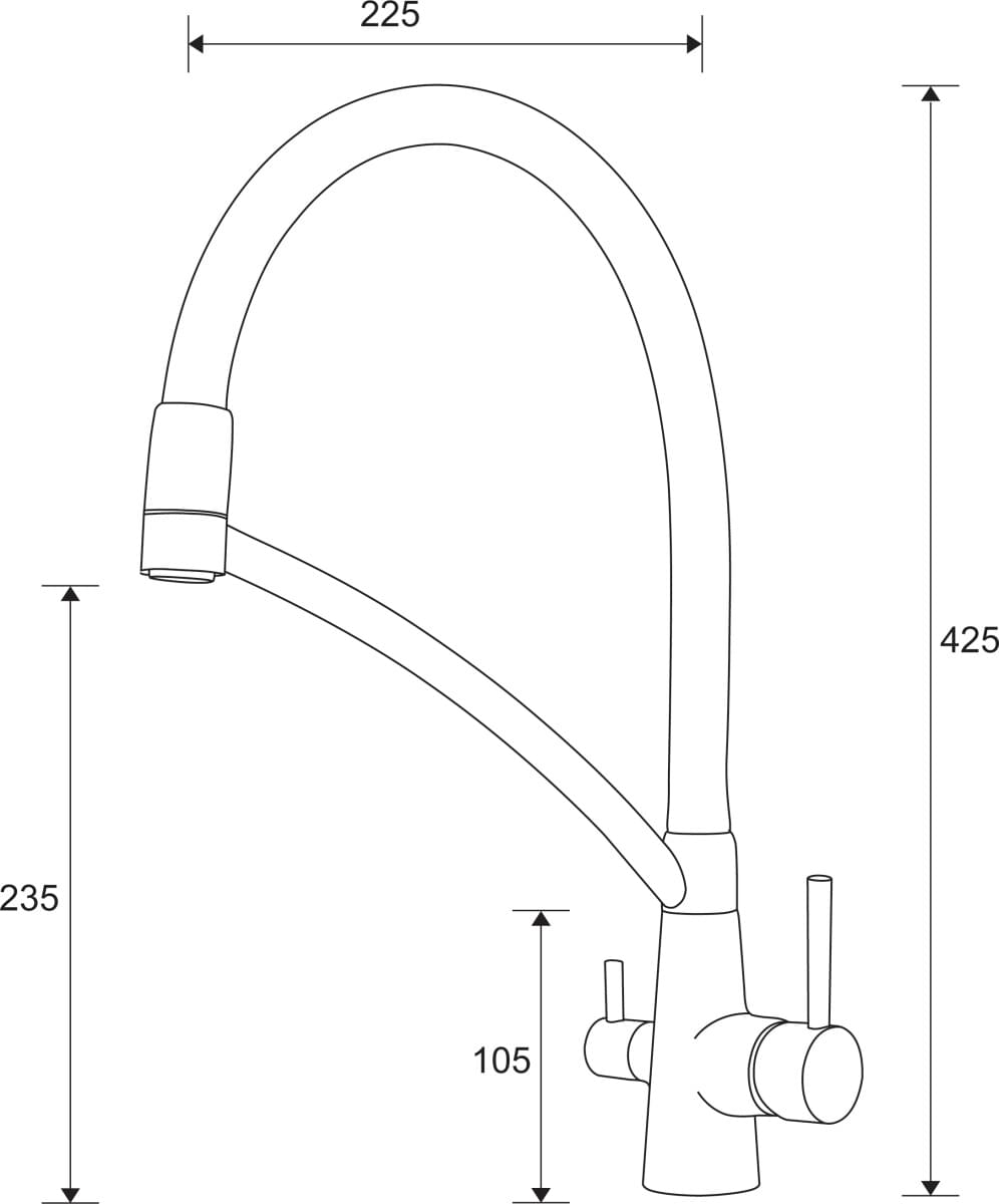 Схема смеситель Paulmark Siegen Si213111-401 для кухонной мойки