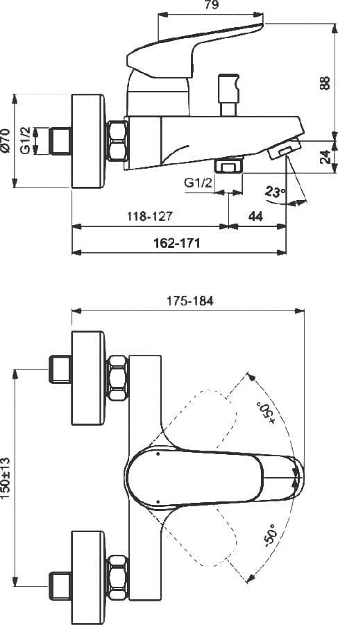 Схема душевой комплект Ideal Standard Ceraflex BD001AA