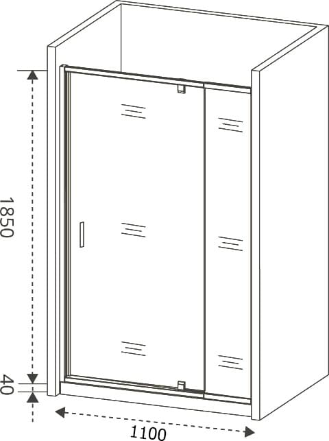 Схема душевая дверь в нишу Good Door Orion WTW-PD-110-G-CH ОР00019