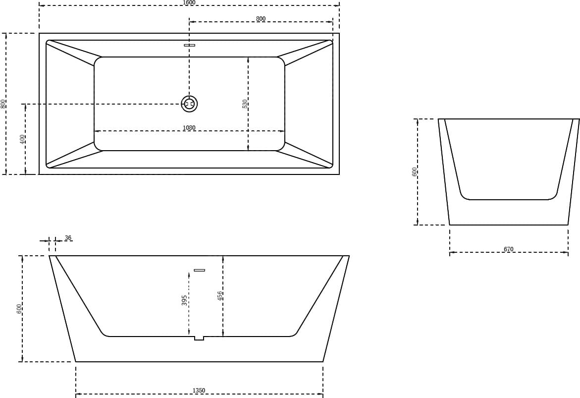 Схема акриловая ванна Abber AB9224-1.6