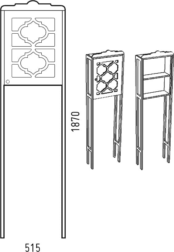 Схема шкаф Corozo Манойр 50, для туалета SD-00000327