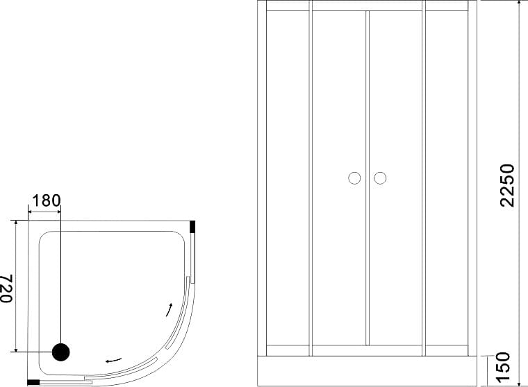 Схема душевая кабина Black&amp;White Galaxy G5701