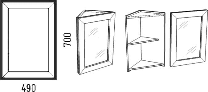 Схема мебель для ванной Corozo Классика 65 угловая SD-00000316