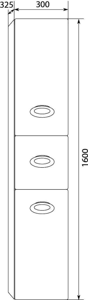 Схема шкаф-пенал Marka One Arrondi 30П white, R У69566