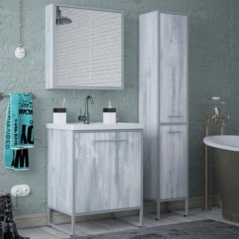 Мебель для ванной Corozo Айрон 70 серый, арт SD-00000309