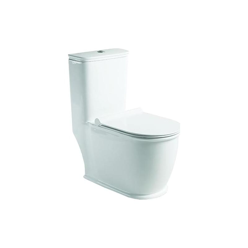 Унитаз-моноблок SantiLine SL-5019 безободковый, с микролифтом