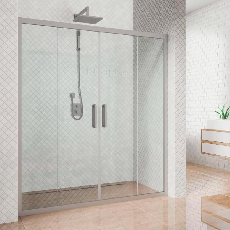Душевая дверь в нишу Kubele DE019D4-CLN-MT 220 см, профиль матовый хром DE019D4-CLN-MT-220х200