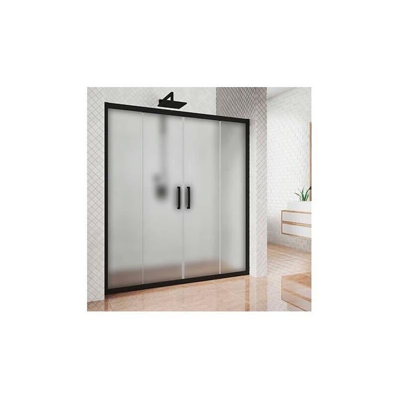 Душевая дверь в нишу Kubele DE019D4-MAT-BLMT 135 см, профиль матовый черный DE019D4-MAT-BLMT-135х200