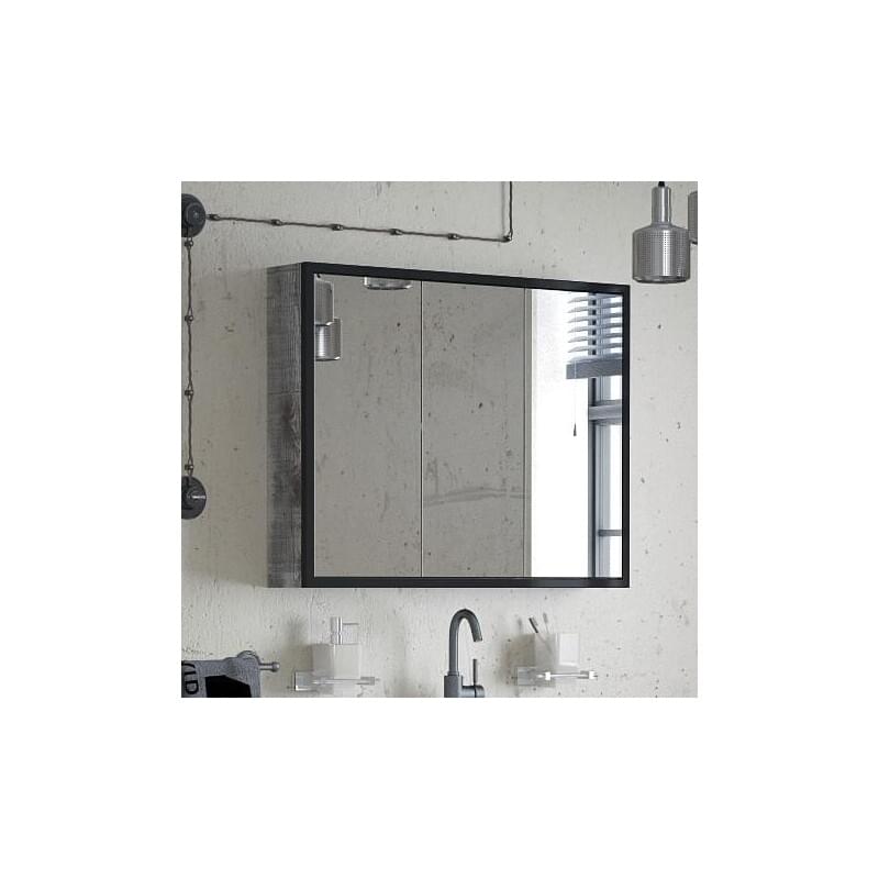Зеркало-шкаф Corozo Айрон 90, черный, антик SD-00000282