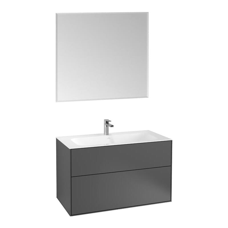 Мебель для ванной Villeroy & Boch Finion 100 anthracite matt lacquer, с настенным освещением