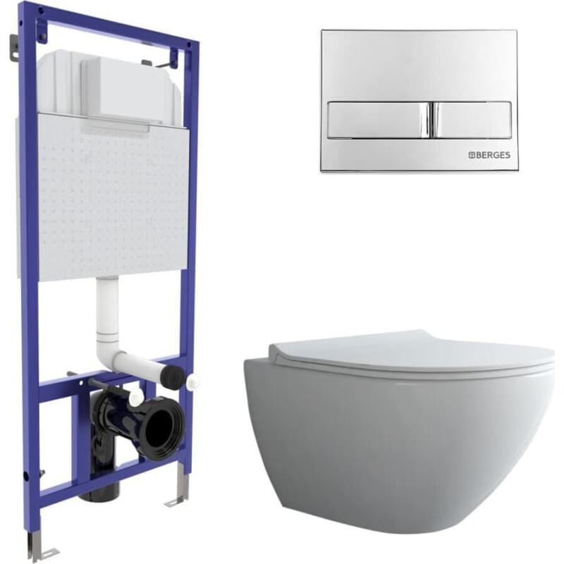 Комплект Berges Wasserhaus Novum 043245 кнопка хром глянцевый