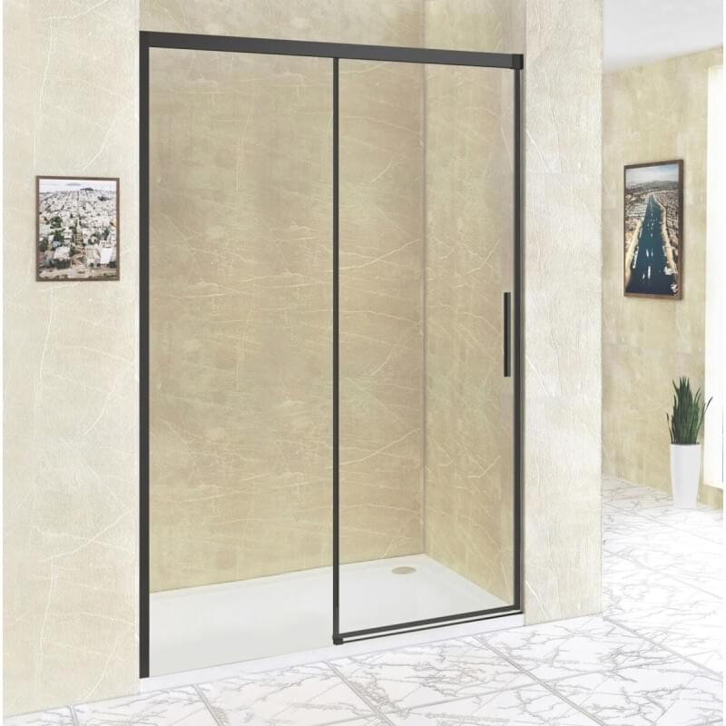 Душевая дверь в нишу RGW Leipzig LE-12B 160 см профиль черный 34121216-14